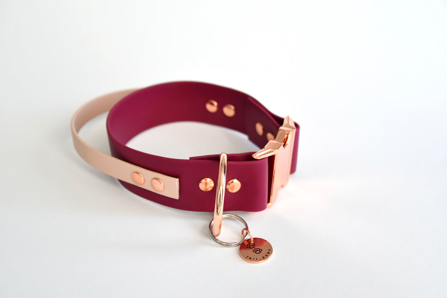 WINE biothane collar with handle