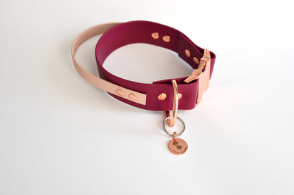 WINE biothane collar with handle